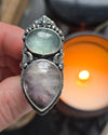 Size 8.5, Starshadow, Aquamarine and Super Seven Amethyst