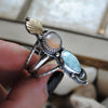 Size 6.75 - (can be stretched to a 7 at request), Moonstone & Larimar