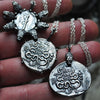 Ancient Geek Coin, necklace, Cista Mystica and Entwined Serpents