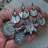 7 Lucky Snakes - Ancient Geek Coin, necklace, Esklepios and Temple