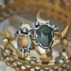 Size 7.25, Moon&Star sets, Imperial Topaz & Serpentine