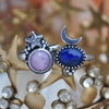 Size 6.25, Moon&Star sets, Peruvian Pink Opal & Black Opal