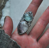 Size 8.5, Starshadow, Opal and Tourmaline Quartz