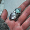 Size 8.5, Starshadow, Opal and Tourmaline Quartz