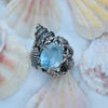 Size 7, Tidal Tower, Swiss Blue Topaz with Rainbows