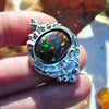 MADE TO SIZE! Lunar Dew Ring, Black Opal