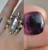 Custom Order!! AMETHYST, Holy Crest Ring, Sterling and Fine Silver and Brass