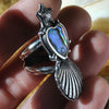 Size 5.5 Ocean Heart, Sterling and Fine Silver