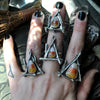 Size 7.75, October House, Candy Corn Ring, Sterling and Fine Silver