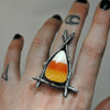 Made to YOUR SIZE, Witching Woods, Candy Corn ring, Sterling and Fine Silver
