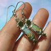 EARRINGS, Dreamscape, Faceted rainbow jelly opals, Sterling and Fine Silver