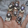 PENDANT, 18"chain, Moon&Star Moon Goddess, Star Sapphire