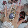 Size 8.25 - Yttrium Fluorite and Morganite, Sterling and Fine Silver and Brass Ring