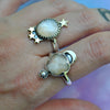 Size 10, Moon&Star sets, Peach Moonstones, Sterling and Fine Silver