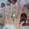 Size 7.75 - Welo Opal and Garnets, Sterling and Fine Silver and Brass Ring