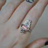 Size 8.5, Garden Nymph, Strawberry Imperial Topaz Ring, Sterling and Fine Silver and Brass