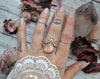 Size 9 - Peach Champagne Morganite, Sterling and Fine Silver and Brass Ring