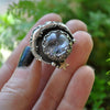 Custom Order!! MOONSTONE, Stargazing Oracle Ring or necklace, Sterling and Fine Silver and Brass