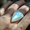 Custom Order!! MOONSTONE, Divination Ring, Sterling and Fine Silver and Brass