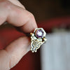 Size 6 - High Grade Sapphire, Sterling and Fine Silver and Brass Ring