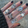 Size 6.25, Moon&Star sets, Dendritic Agate and White Sapphire