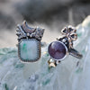Size 6, Moon&Star sets, Emerald in Quartz & Star Sapphire
