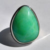 Size 9, Empress Rings, Green Opal, Solid Sterling and Fine Silver