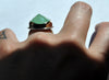 Size 6, Empress Rings, Emerald, Solid 14k Gold and Sterling Silver