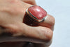 Size 7, Empress Rings, Rhodochrosite, Solid Sterling and Fine Silver