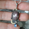 PENDANT, 20" chain, Moon Drops, Star Sapphire