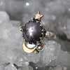 Size 6, Moon&Star Fortuna, Star Sapphire, Sterling and Fine Silver and Brass