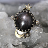 Size 11, Moon&Star Fortuna, Star Sapphire, Sterling and Fine Silver and Brass
