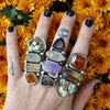 Size 9.25, Gemshow, Crystal Ring, Sterling and Fine Silver