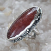 Size 9 - Tanzurine Rose Jam, Sterling and Fine Silver Ring