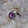 Size 5.75 - Star Ruby, Sterling and Fine Silver and Brass Ring