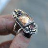 Size 10.25, Moon&Star deluxe SINGLE!, Citrine and Spinel, Sterling and Fine Silver and Brass