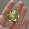 Size 5.25, Divination Ring, Citrine, Sterling and Fine Silver and Brass