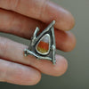 Size 6.5, October House, Candy Corn Ring, Sterling and Fine Silver