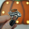 Size 9.5-9.75, Pumpkin Season! Ring Orange Garnet, Sterling Silver