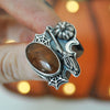 Size 9.5-9.75, Pumpkin Season! Ring Orange Garnet, Sterling Silver