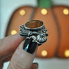 Size 9.5-9.75, Pumpkin Season! Ring Orange Garnet, Sterling Silver