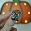 Size 9.5-9.75, Pumpkin Season! Ring Orange Garnet, Sterling Silver