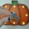 Size 9.5-9.75, Pumpkin Season! Ring Orange Garnet, Sterling Silver