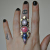 Size 6.5, Sky Empress, Sugilite and Sapphire and Rhodochrosite, Sterling and Fine Silver