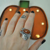 Size 9.5-9.75, Pumpkin Season! Ring Orange Garnet, Sterling Silver