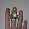 Size 5.25, Divination Ring, Citrine, Sterling and Fine Silver and Brass