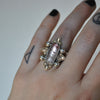 Custom Order!! TOURMALINE, Holy Crest Ring, Sterling and Fine Silver and Brass