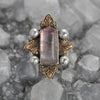 Size 5.5, Holy Crest, Natural Bi-Color Tourmaline, Sterling and Fine Silver and Brass