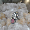 Size 7, Moon&Star ring, Peruvian Pink Opal