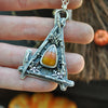 PENDANT, Draped in Webs, Candy Corn October House
